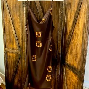 cocktail brown spaghetti strap dress. size small from urban outfitter. new